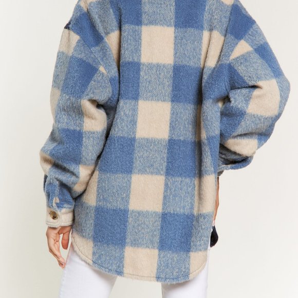 new LIMITED EDITION DAVI N DANI plaid shacket shirt jacket SM-3X western shabby - Picture 6 of 10